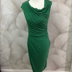 Anthropologie Elegant Green Draped Jersey Dress XS